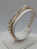  14KT TWO TONE GOLD ~1.5 TOTAL CARAT WT. DIAMOND ACCENT ID STYLE 8" BRACELET
