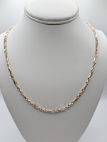  14KT TRI COLOR GOLD 26" MILANO LINK CHAIN