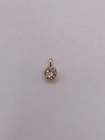  14KT YELLOW GOLD ~.55 CARAT DIAMOND SOLITAIRE FLEUR DE LIS SET 3/8" PENDANT