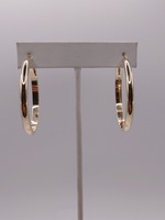  14KT YELLOW GOLD POLISHED SEMICIRCLE TUBE HOOP 1 3/4" EARRINGS