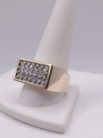  SIZE 11.5 14KT YELLOW GOLD ~1 TOTAL CARAT WT. DIAMOND CLUSTER BAND RING