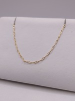  18KT YELLOW GOLD 30 1/2" DIAMOND CUT PAPERCLIP LINK CHAIN