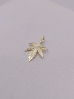  14KT YELLOW GOLD 7/8" CANNABIS LEAF PENDANT