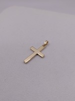  14KT YELLOW GOLD 3/4" PLAIN CROSS PENDANT