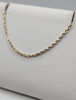  14KT YELLOW GOLD 20" ROPE LINK CHAIN
