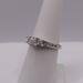  SIZE 7.5 14KT WHITE GOLD ~.80 TOTAL CARAT WT. PRINCESS CUT 3-DIAMOND RING