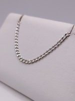  14KT WHITE GOLD 17" DIAMOND CUT CURB LINK CHAIN