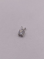  14KT WHITE GOLD ~.60 CARAT ROUND BRILLIANT CUT DIAMOND SOLITAIRE 3/8" PENDANT