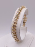  14KT YELLOW GOLD ~5 TOTAL CARAT WT. DIAMOND S LINK 7 1/2" TENNIS BRACELET