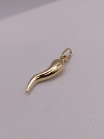  14KT YELLOW GOLD 1" ITALIAN HORN PENDANT