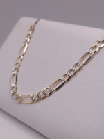  14KT YELLOW GOLD 24" DIAMOND CUT FIGARO LINK CHAIN