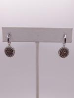  14KT WHITE GOLD ~.50 TOTAL CARAT WT. CHOCOLATE & WHITE DIAMOND DROP EARRINGS