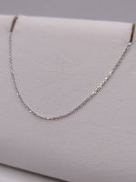  14KT WHITE GOLD 16" THIN CABLE LINK CHAIN
