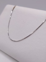  14KT WHITE GOLD 18" THIN BOX LINK CHAIN