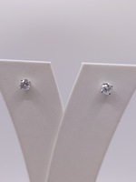 14KT WHITE GOLD ~.40 TOT. CARAT WT. ROUND BRILLIANT CUT SOLITAIRE STUD EARRINGS