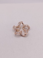  14KT ROSE GOLD ~.25 TOTAL CARAT WT. SINGLE CUT DIAMOND ACCENT 3/4" STAR PENDANT