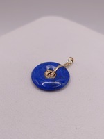 14KT YELLOW GOLD LAPIS LAZULI TORUS 7/8" PENDANT