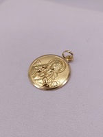  18KT YELLOW GOLD 1" RELIGIOUS MEDAL PENDANT