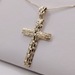  14KT YELLOW GOLD NUGGET STYLE 1 5/8" CROSS PENDANT