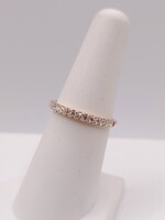  SIZE 6.5 18KT ROSE GOLD ~.18 TOTAL CARAT WT. ROUND BRILLIANT DIAMOND BAND RING