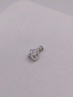  14KT WHITE GOLD ~.55 CARAT ROUND BRILLIANT CUT DIAMOND SOLITAIRE 1/2" PENDANT