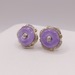 14KT TWO TONE GOLD ~.20 TOTAL CARAT WT. DIAMOND ACCENT JADE TORUS 7/8" EARRINGS