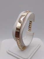  14KT YELLOW GOLD 8" CUBAN LINK BLANK ID BRACELET