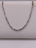  14KT WHITE GOLD 24" ADJUSTABLE ROPE LINK CHAIN