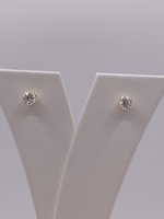  14KT YELLOW GOLD ~.40 TOTAL CARAT WT. ROUND CUT DIAMOND SOLITAIRE STUD EARRINGS
