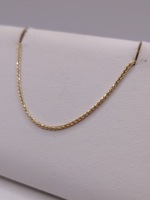  14KT YELLOW GOLD 18" WHEAT LINK CHAIN