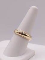  SIZE 8 18KT YELLOW GOLD MILGRAIN EDGE COMFORT BAND RING