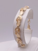  14KT YELLOW GOLD ~1 TOTAL CARAT WT. DIAMOND ACCENT FLIP FLOP SANDAL 7" BRACELET