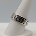  SIZE 9 14KT WHITE GOLD ~.24 TOTAL CARAT WT. DIAMOND ACCENT ENGRAVED BAND RING