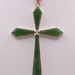  14KT YELLOW GOLD 2 1/2" JADE CROSS PENDANT