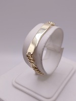  14KT YELLOW GOLD 6 1/4" FIGARO LINK BLANK ID BRACELET