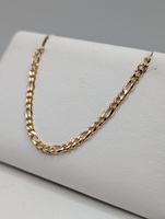 18kt Yellow Gold 24" Figaro Style Link Chain