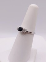 SIZE 6 950 PLATINUM ~.20 CARAT BLUE SAPPHIRE CENTER WITH DIAMOND ACCENT RING