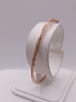  18KT ROSE GOLD ~.33 TOTAL CARAT WT. ROUND DIAMOND PAVE 2 1/2" BANGLE BRACELET