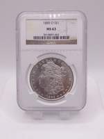  Ngc Graded MS 63 1885 - O Morgan Silver Dollar