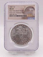  Ngc Graded MS 63 1887 Morgan Silver Dollar