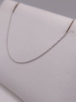  14KT WHITE GOLD 18" THIN DOUBLE CURB LINK CHAIN