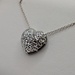  14KT WHITE GOLD DIAMOND CUT PUFFY HEART 1/2" SLIDER PENDANT