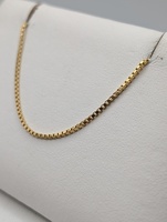  18KT YELLOW GOLD 22" BOX LINK CHAIN