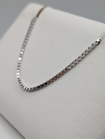  18KT WHITE GOLD 15 1/2" BOX LINK CHAIN