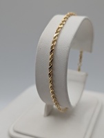  14KT YELLOW GOLD 7" ROPE LINK BRACELET
