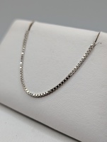 18kt White Gold 20" Box Link Chain