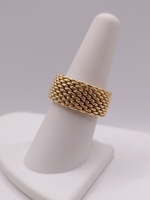  SIZE 7.5 18KT YELLOW GOLD SECOND HAND TIFFANY & CO MESH BAND RING