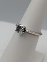  SIZE 7 14KT WHITE GOLD ~.55 CARAT ROUND BRILLIANT CUT DIAMOND SOLITAIRE RING