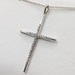  14KT WHITE GOLD ~.15 TOTAL CARAT WT. DIAMOND ACCENT 1 3/8" CROSS PENDANT