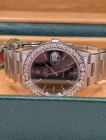 **Secondhand** 2005 Rolex Datejust 36mm Black Dial Diamond Bezel